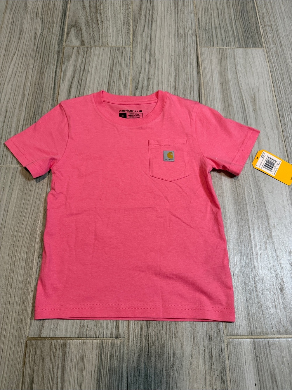 Carhartt Kids Short Sleeve Pocket Tee in Hot Pink
